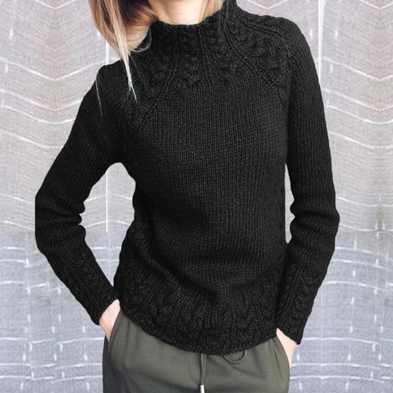 Solid Color Textured Sweater