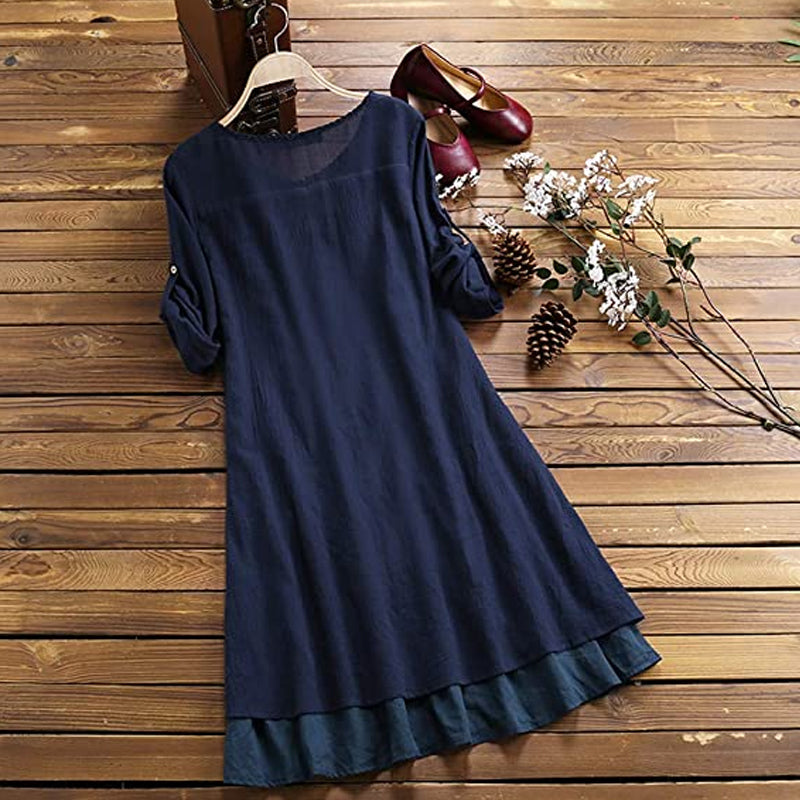 Button Panel Swing Dress