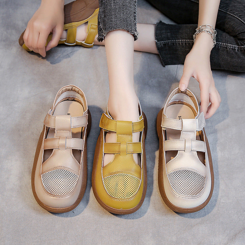 Hollow-out Casual Leather Sandals for Women