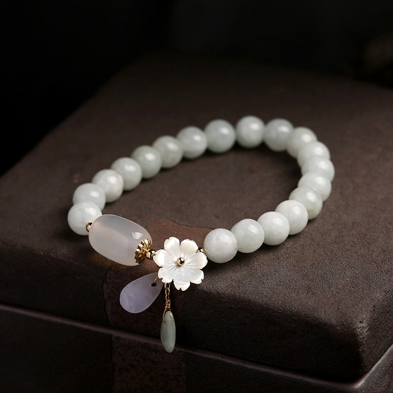 Emerald Jade Stone & Agate Bracelet