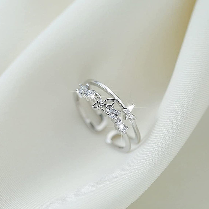 Double Butterfly Diamond Ring