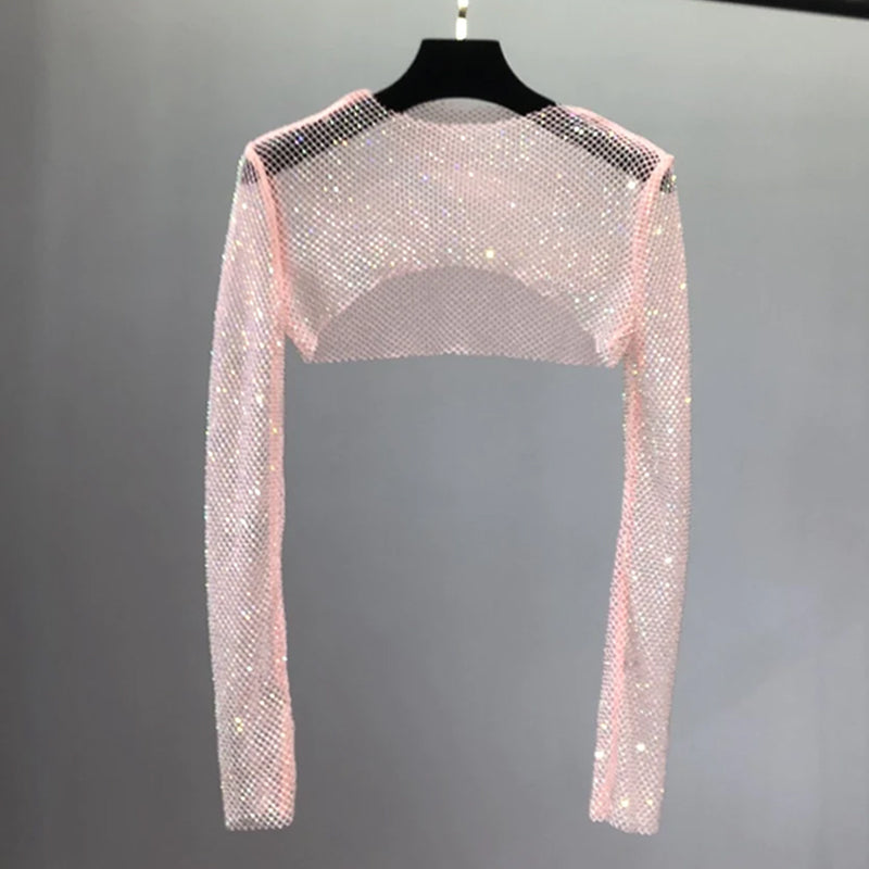 Mesh Diamond Sun Protection Cape Top