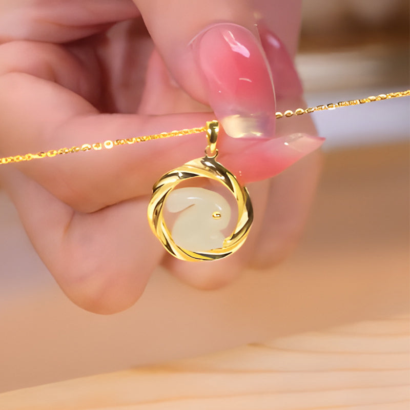 Mobius Jade Rabbit Necklace