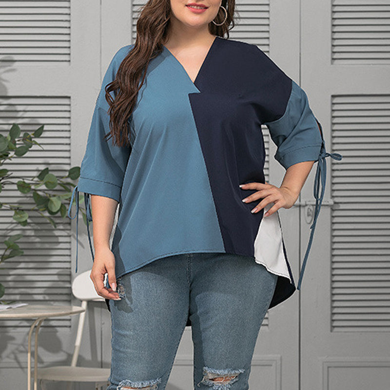 Geometric Contrast Panel Tee