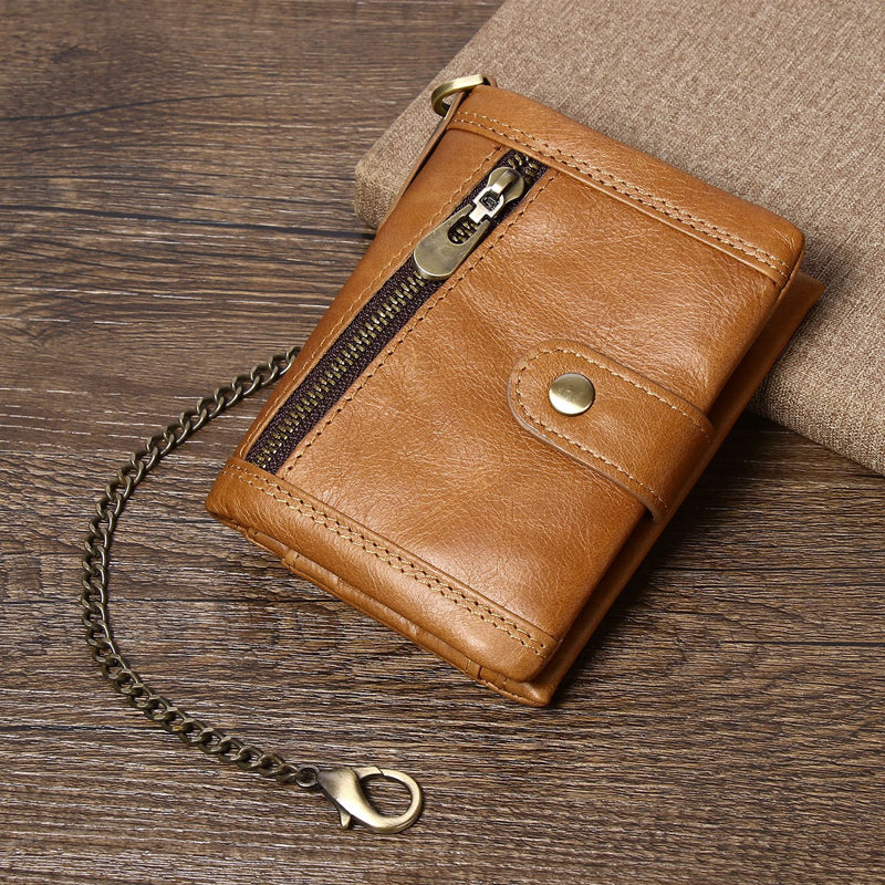 RFID Anti-theft Classic Wallet With Chain