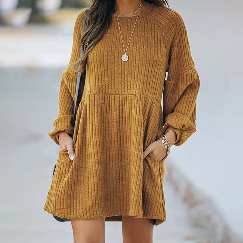 Knitted Wool Stripe Dress