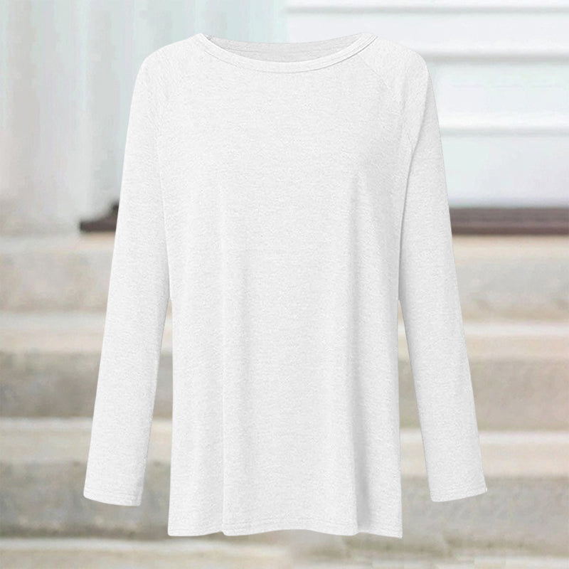 Round Neck Long Sleeve Oversized T-Shirt