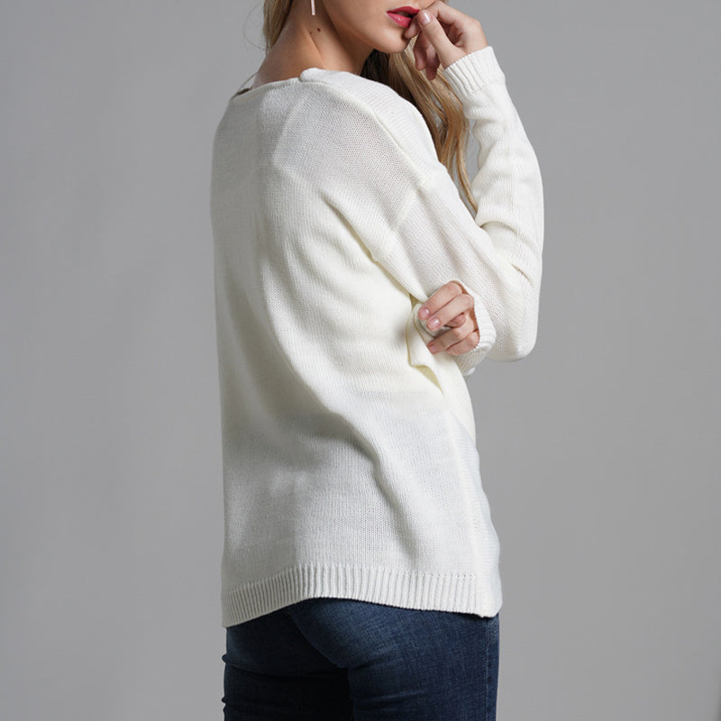 Cross-panel Knitted Sweater