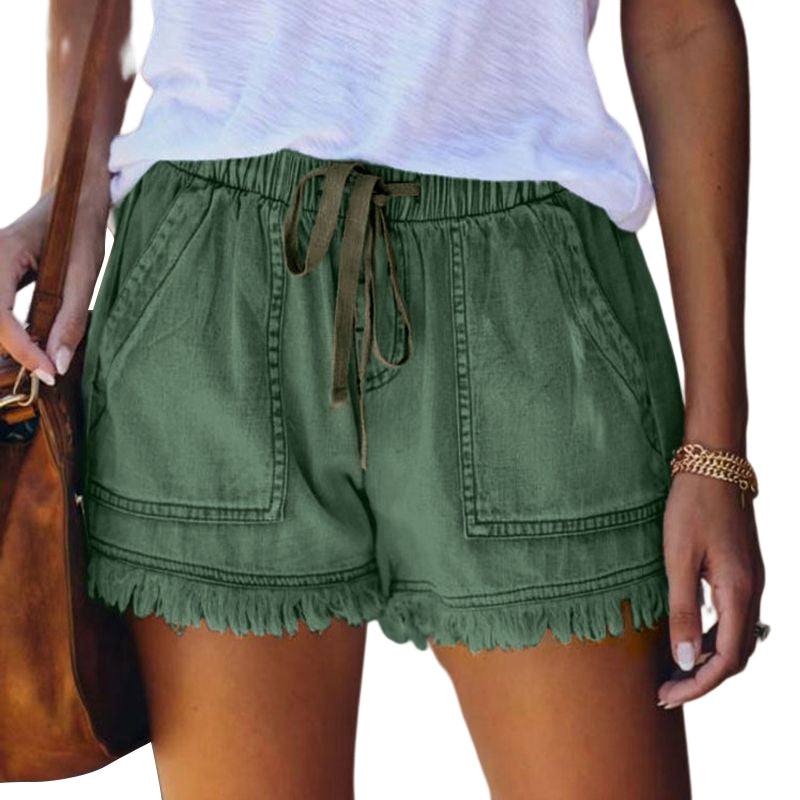 Women's Casual Denim Shorts With Pockets Cotton Jeans Shorts