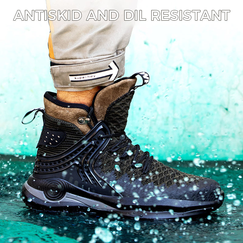 Men's Large Size Breathable High-top Safety Shoes