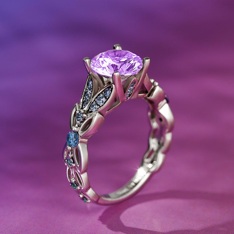 Round Cut Sterling Silver Ring