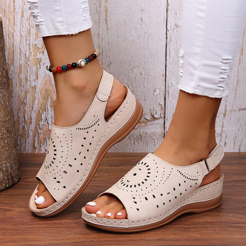 Cutout Fish Mouth Sandals