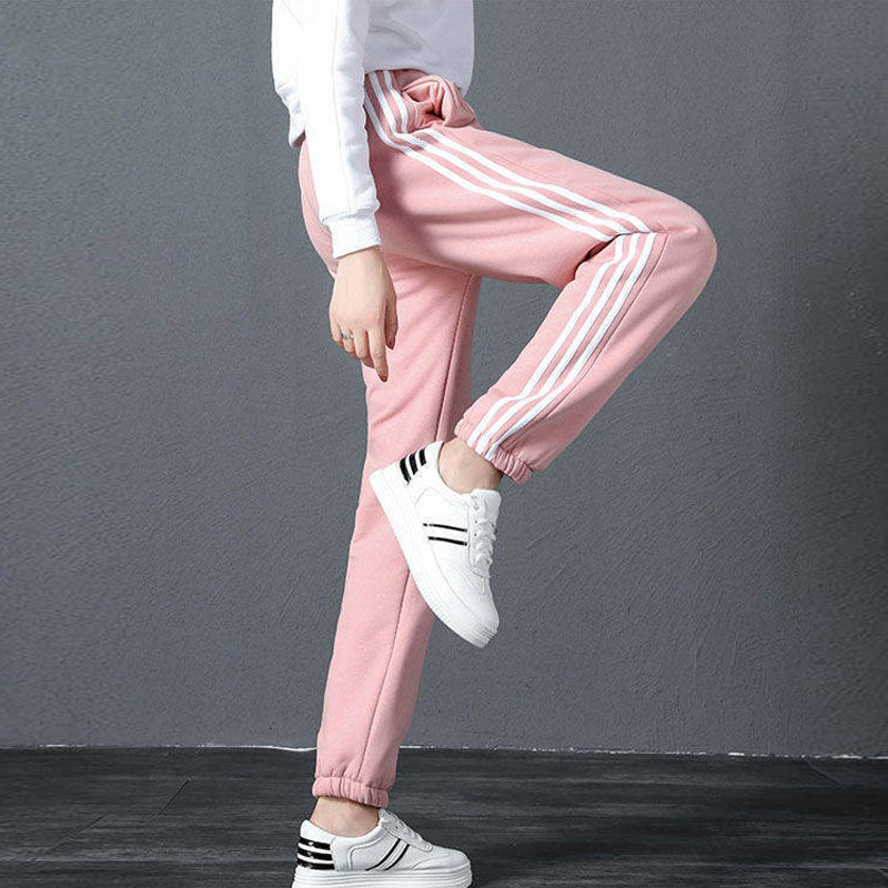 Women Warm Fleece Cotton Solid Joggers Sweatpants