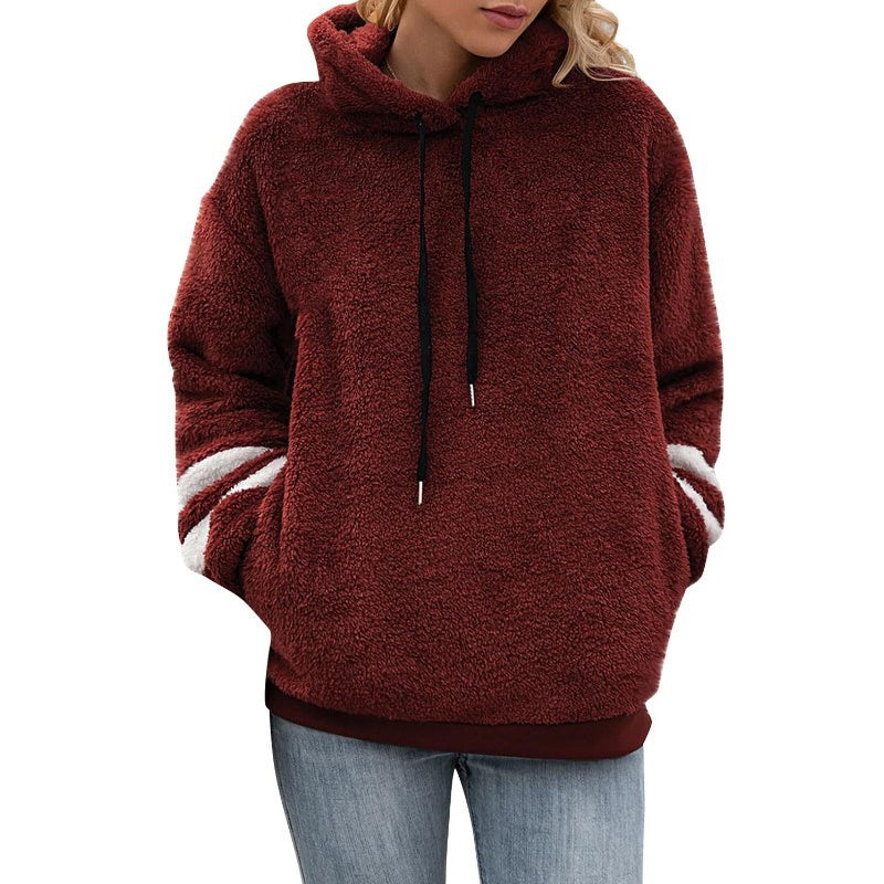 Drawstring Plush Sweater Jacket