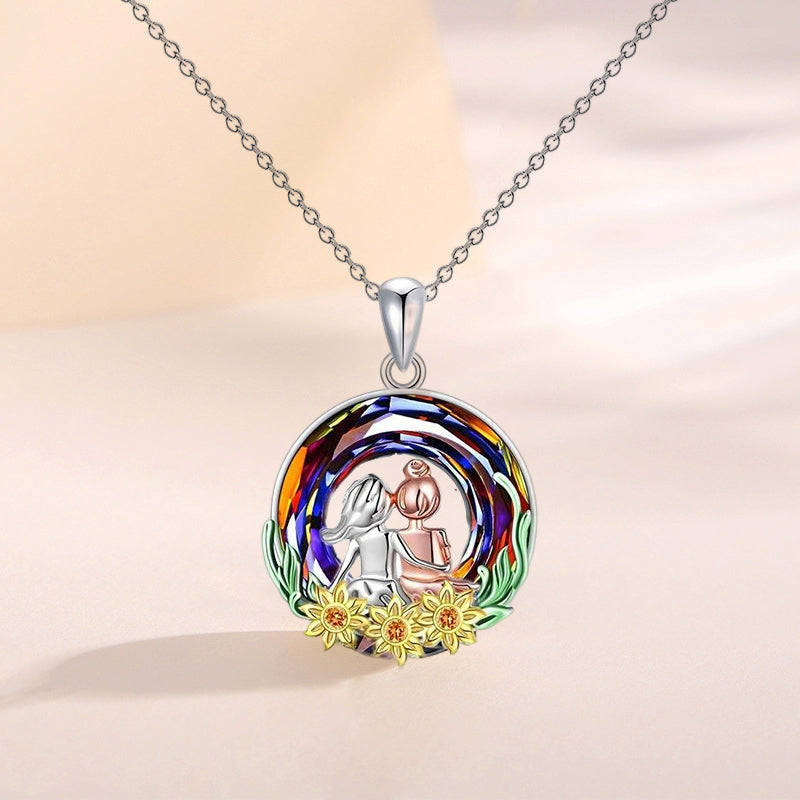A Sister Is GOD's Way Of Making Sure We Never Walk Alone Crystal Necklace