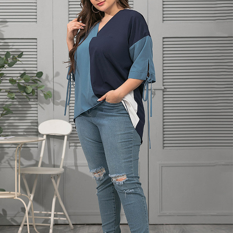 Geometric Contrast Panel Tee