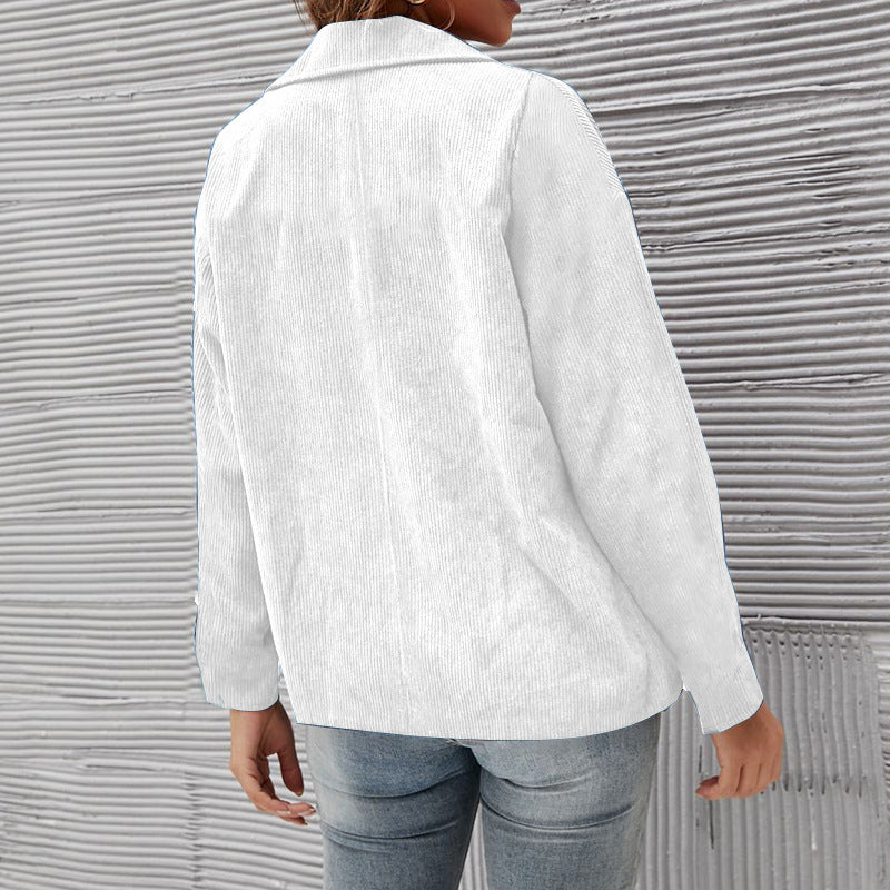 Solid Color Suit Corduroy Cardigan Jacket