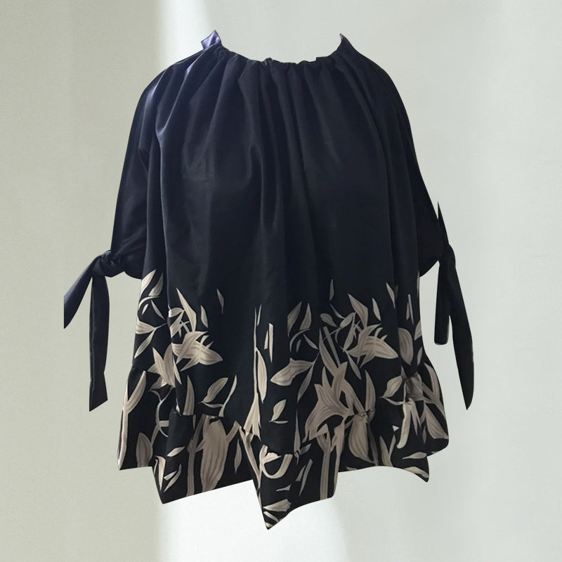 Cold Shoulder Long Split Sleeve Bohemian Top
