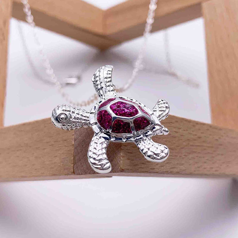 Blue Opal Sea Turtle Necklace