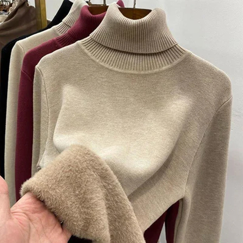 Winter Fleece Thick Knitted Bottoming Sweater