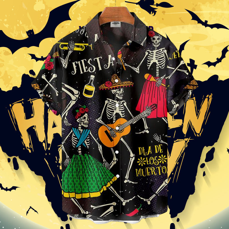 Men's Halloween Skeletons Shirt