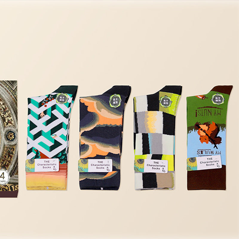 Oil Painting Style Abstract Style Socks