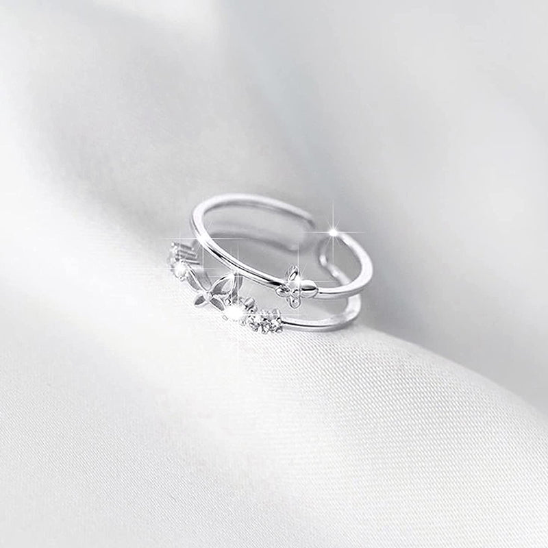 Double Butterfly Diamond Ring