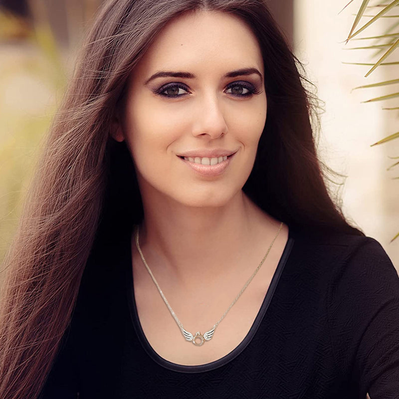 Shiny Necklace with Angel Wings