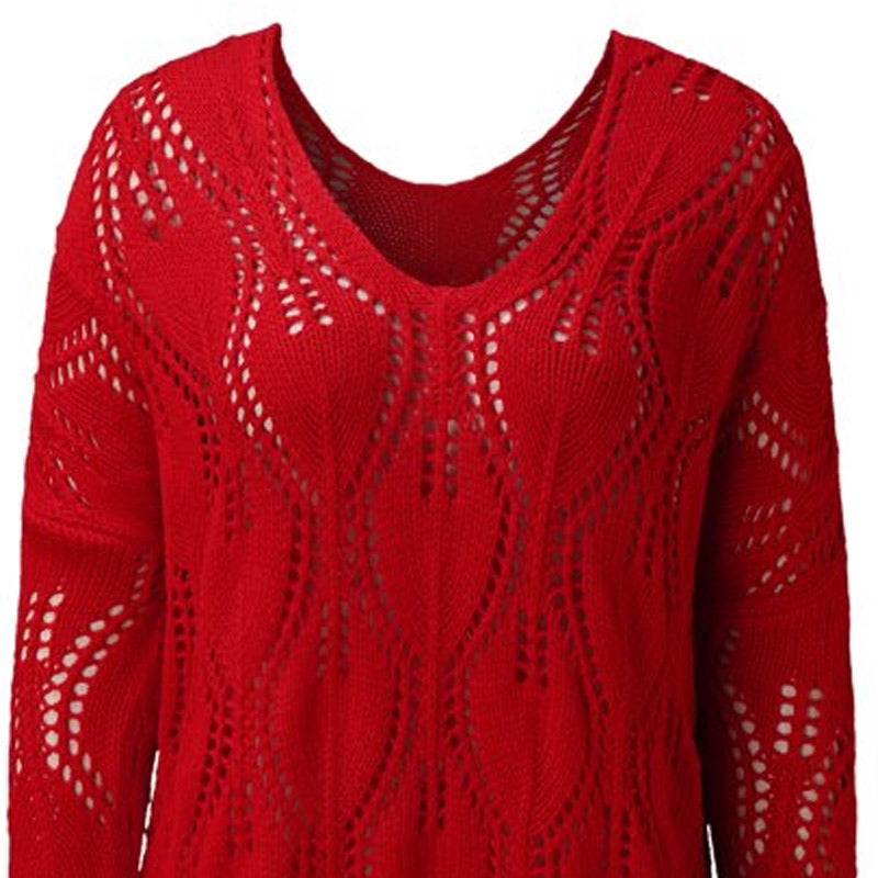 Cutout V-neck Knitted Sweater