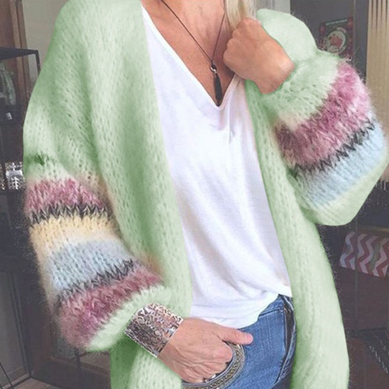 Striped Contrast Mohair Cardigan