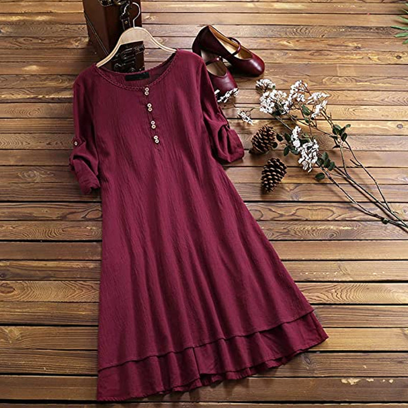 Button Panel Swing Dress