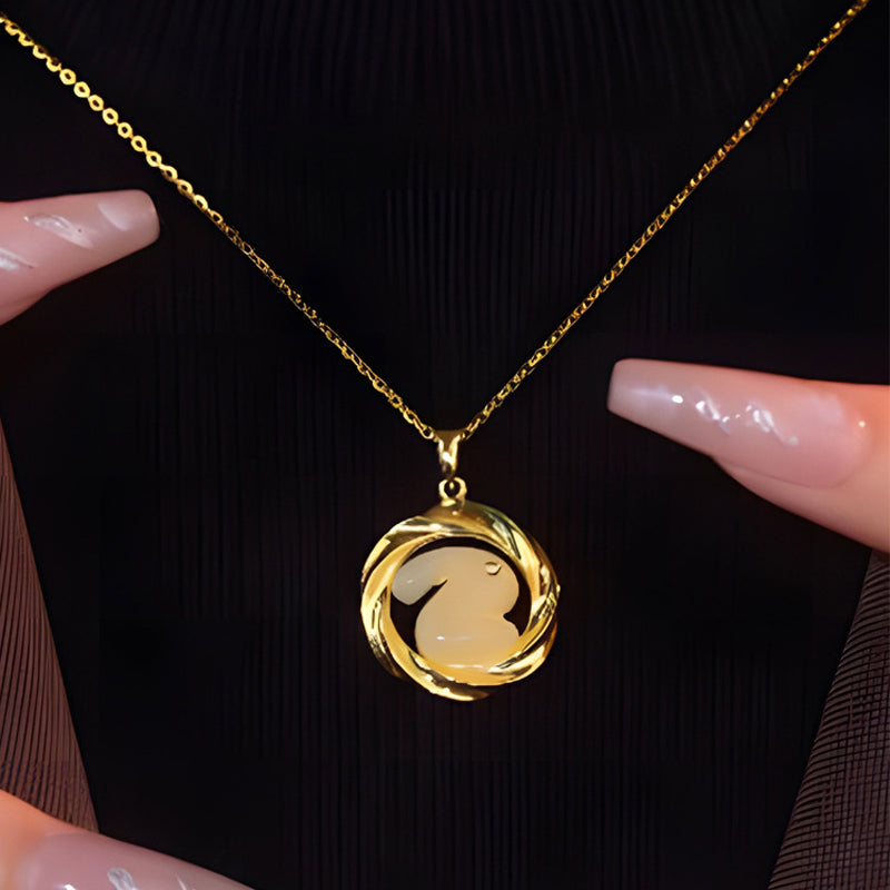Mobius Jade Rabbit Necklace