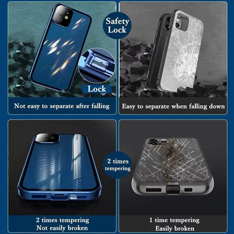 Magnetic Tempered Glass Double-Sided Phone Case