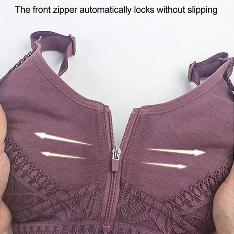 Womens Zip Front Closure Plus Size Bra