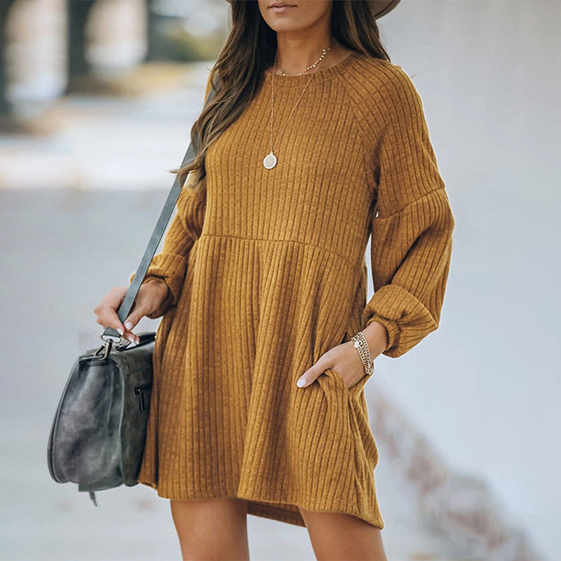 Knitted Wool Stripe Dress