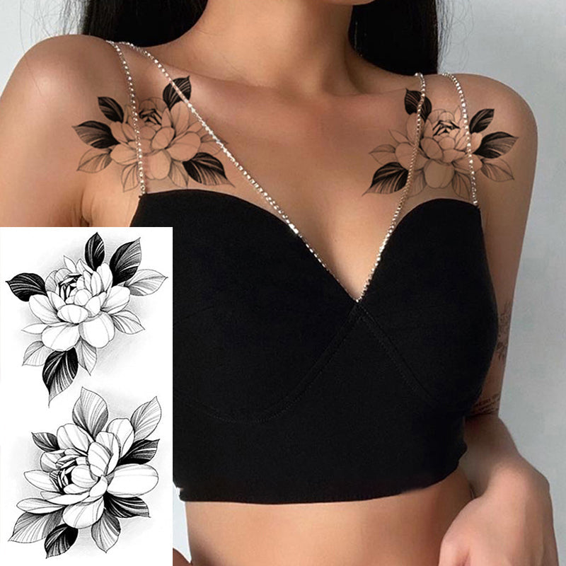 Sketch Flower Tattoo Stickers