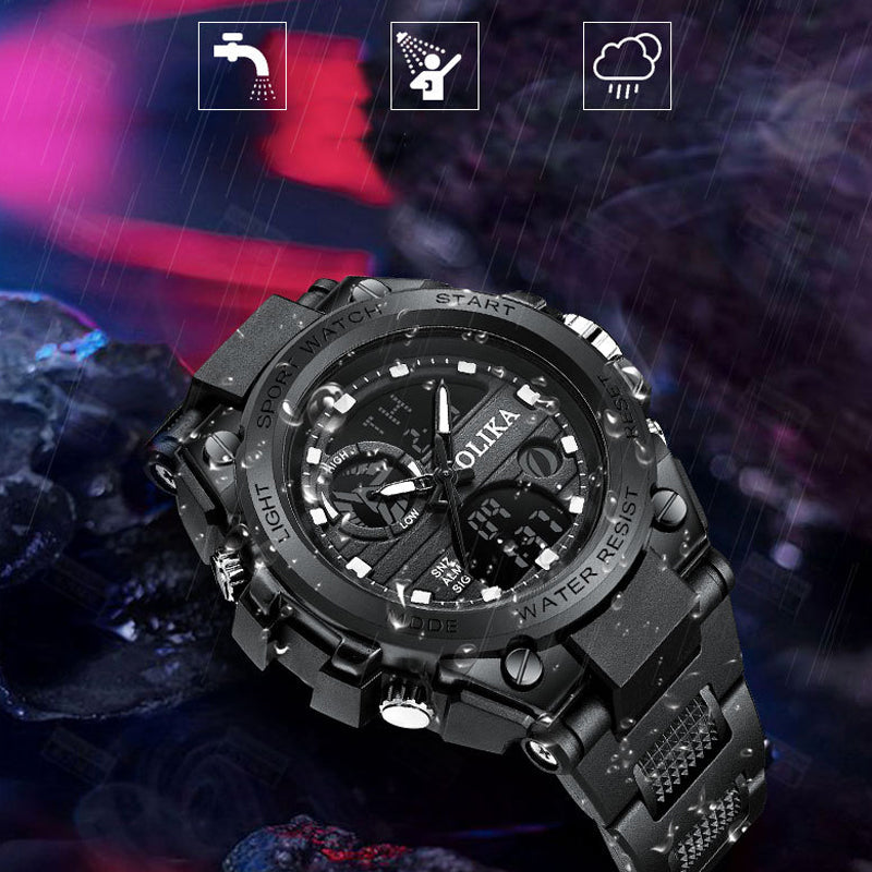 New Dual-Display Waterproof Electronic Watch