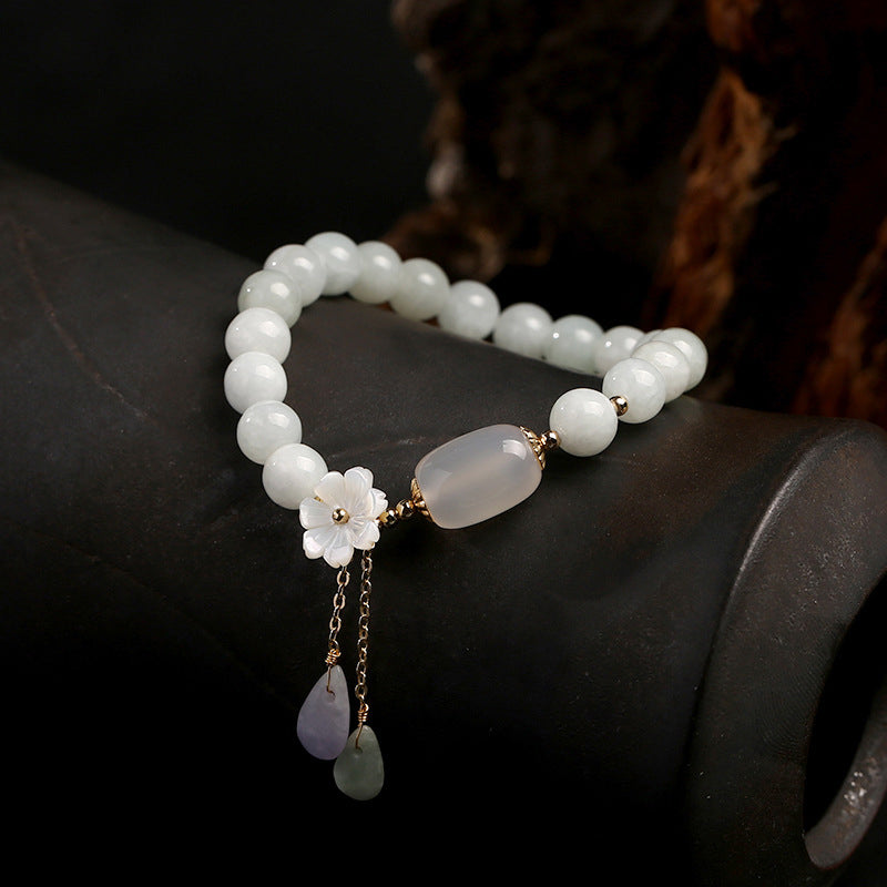 Emerald Jade Stone & Agate Bracelet