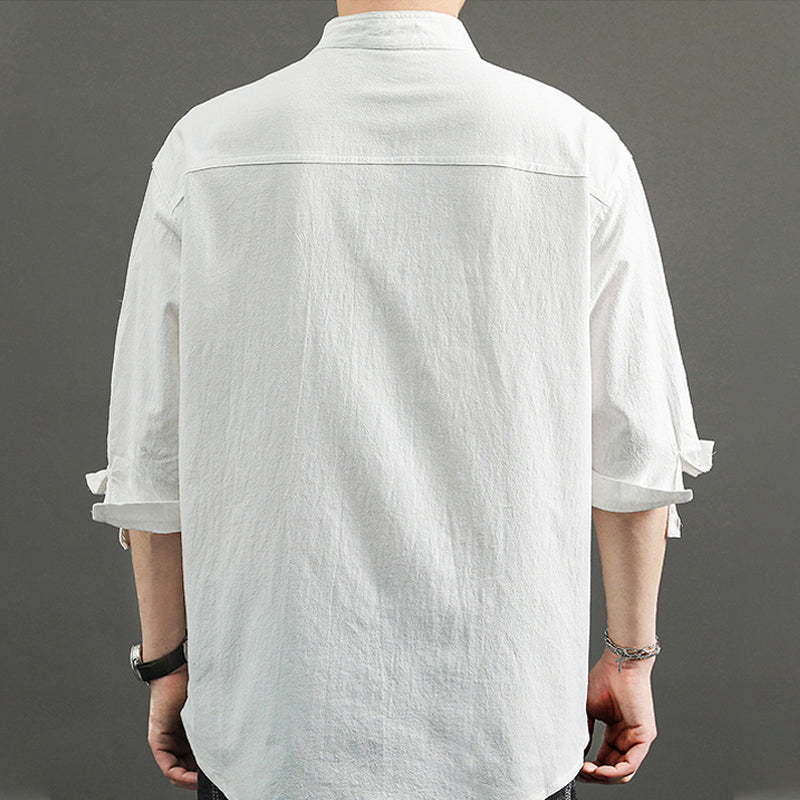 Solid Color Loose Casual Men's Shirt