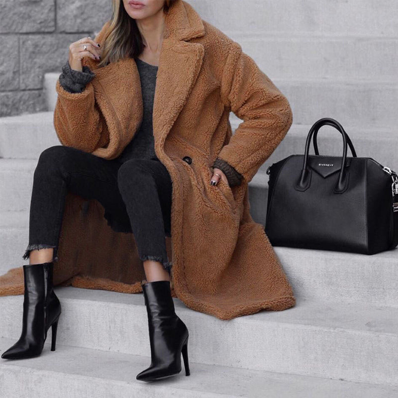 Lapel-Breasted Long Coat