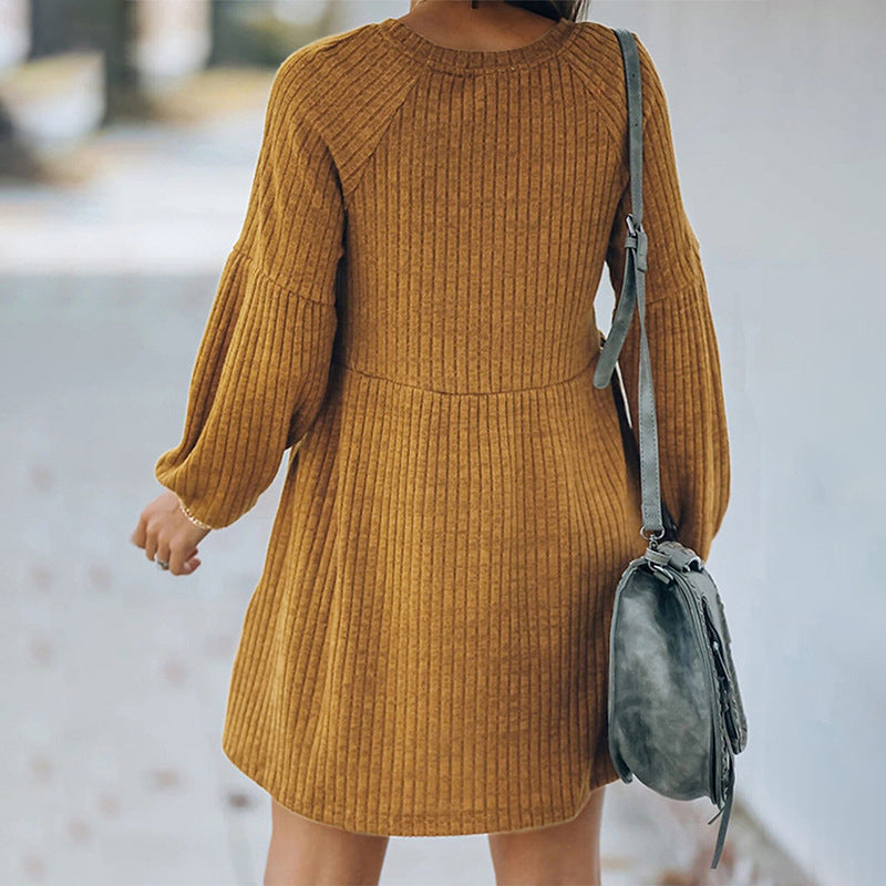 Knitted Wool Stripe Dress