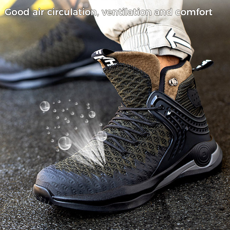 Men's Large Size Breathable High-top Safety Shoes