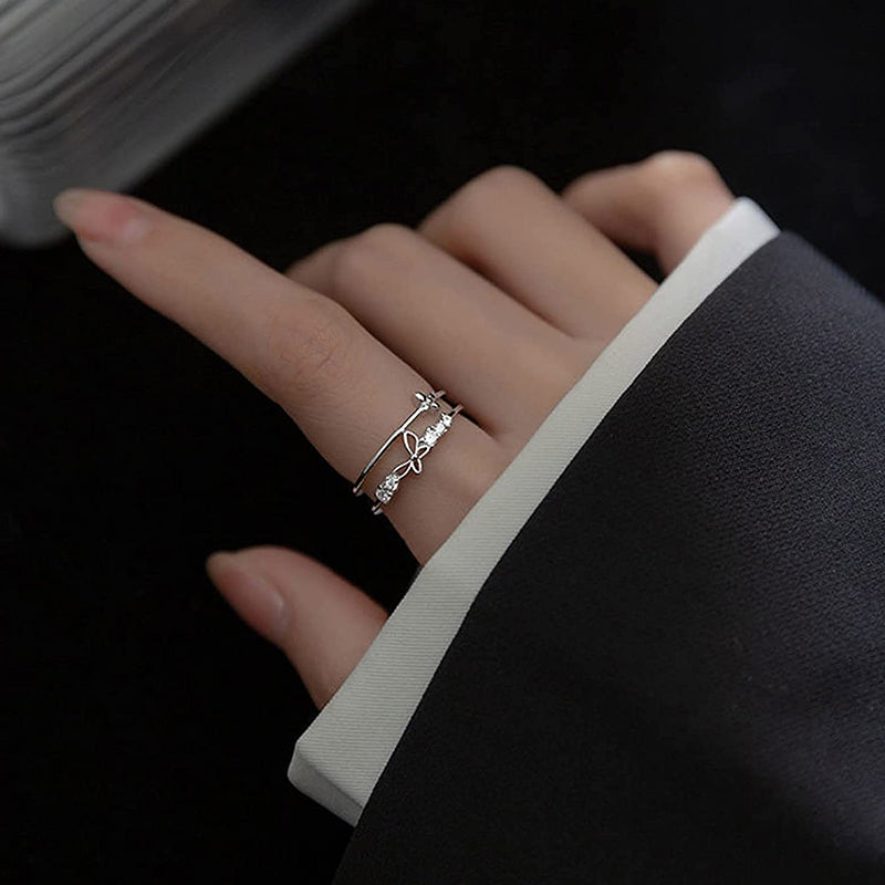 Double Butterfly Diamond Ring
