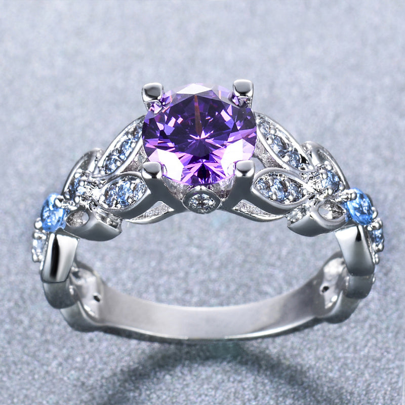 Round Cut Sterling Silver Ring
