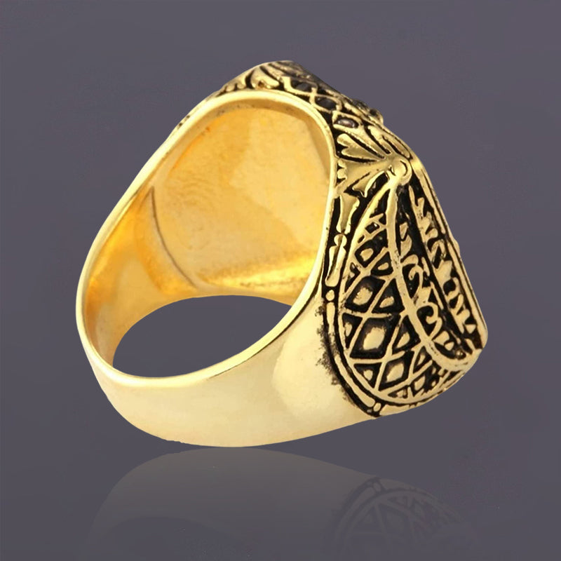 Engraved Double-Headed Eagle Ring