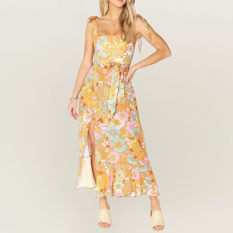 Sling Slit Floral Dress