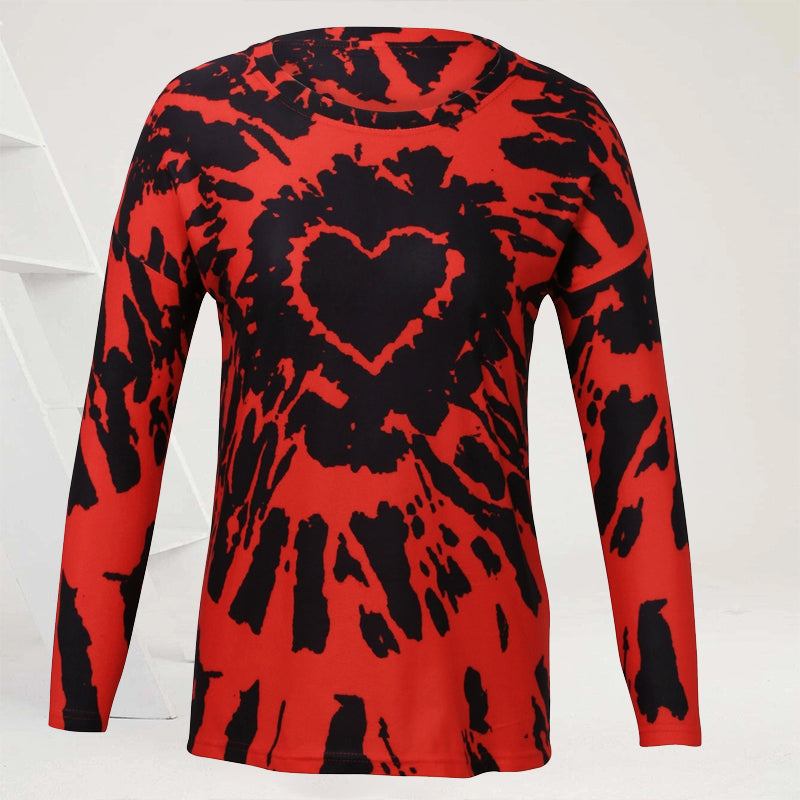 Women 's Heart Print Sweatshirt