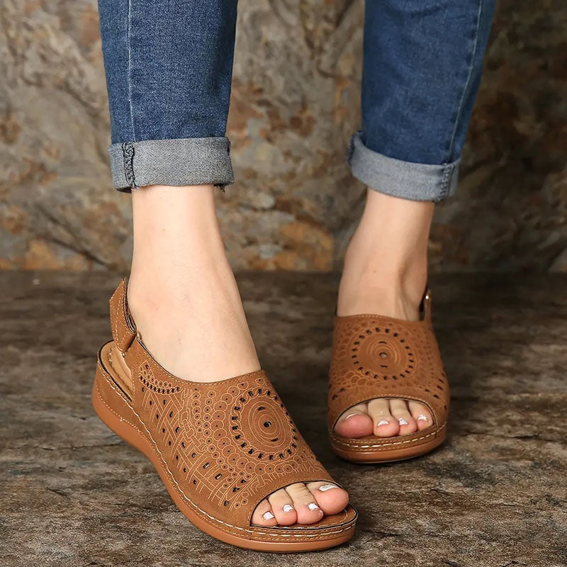 Cutout Fish Mouth Sandals