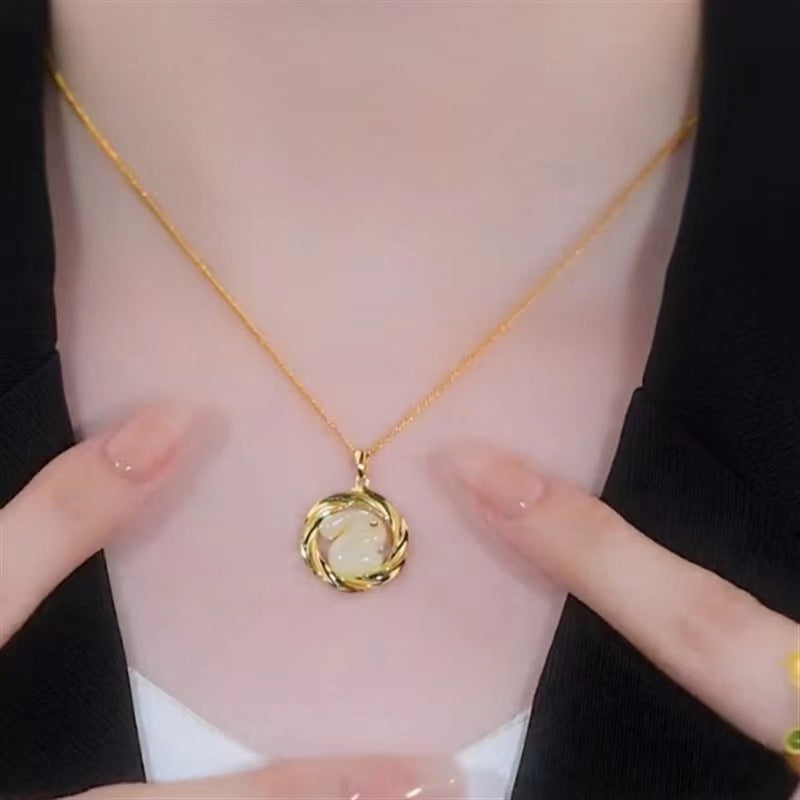 Mobius Jade Rabbit Necklace