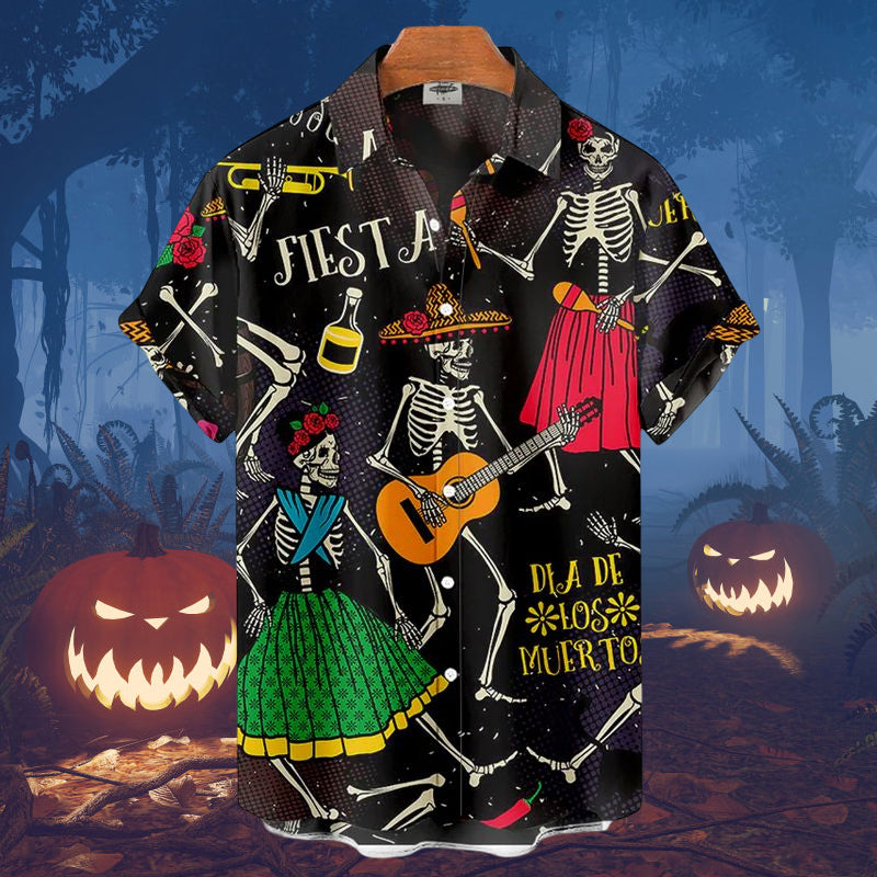 Men's Halloween Skeletons Shirt
